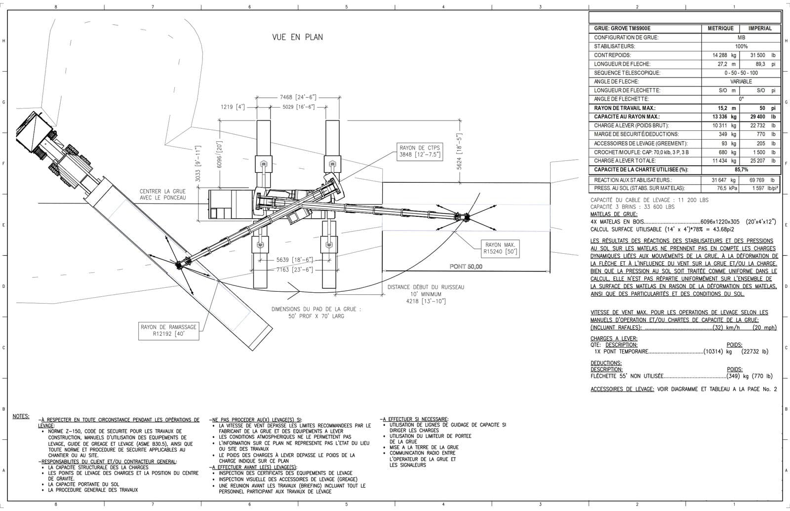 CRANEbee tandem lift plan